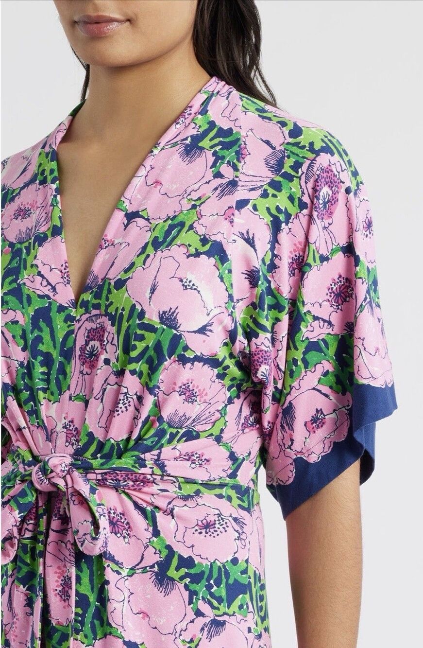 Lilly Pulitzer Wisteria V-Neck Maxi Floral Dress Low Tide Navy Size 10 NWT - Picture 10 of 16
